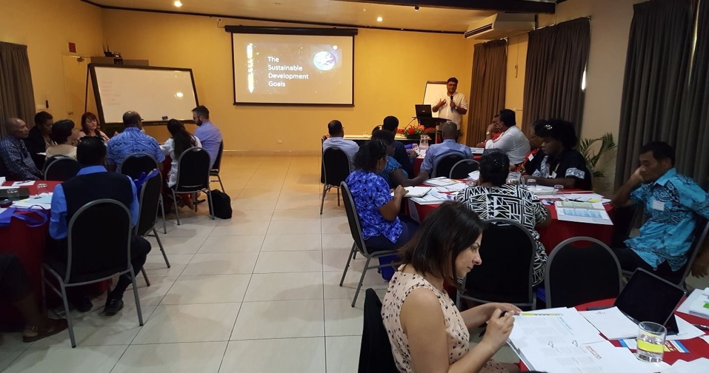 EI's Anand Singh addressing the regional consultation workshop on the Education 2030 Agenda.