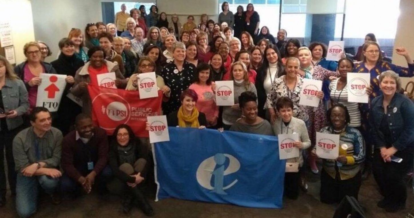 Trade union delegation at CSW62