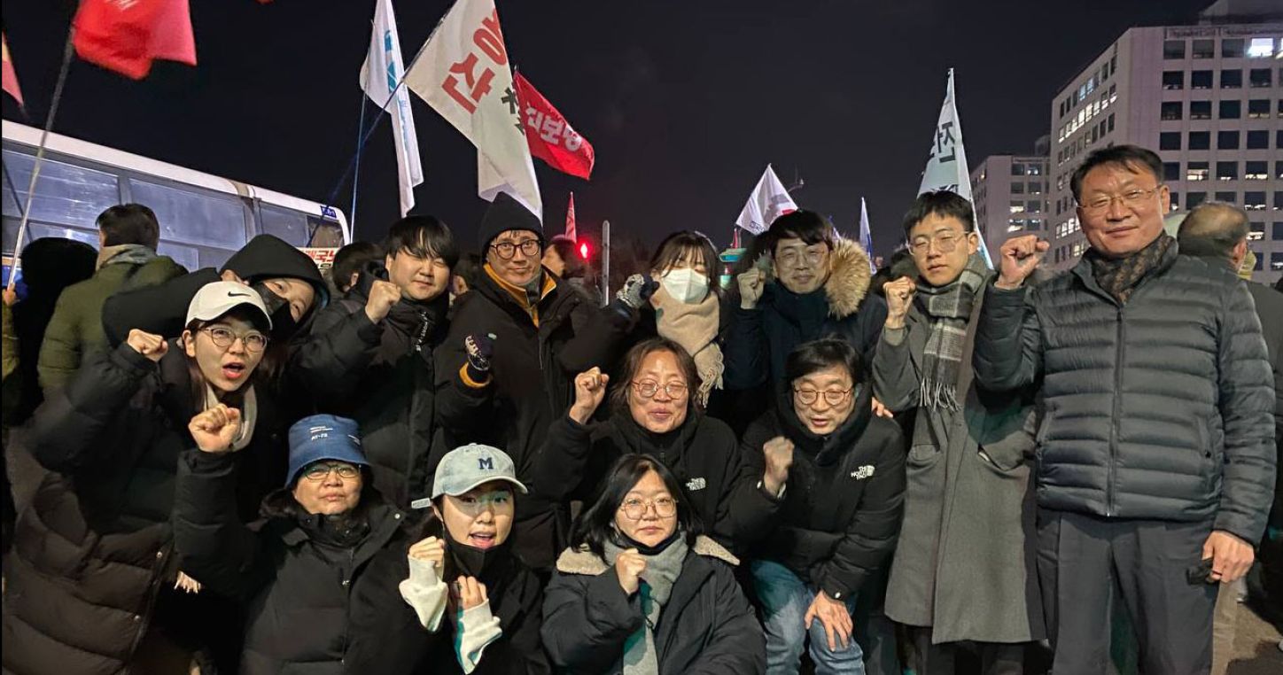 KTU members at the gate of the National Parliament on Dec. 3rd, 2024.