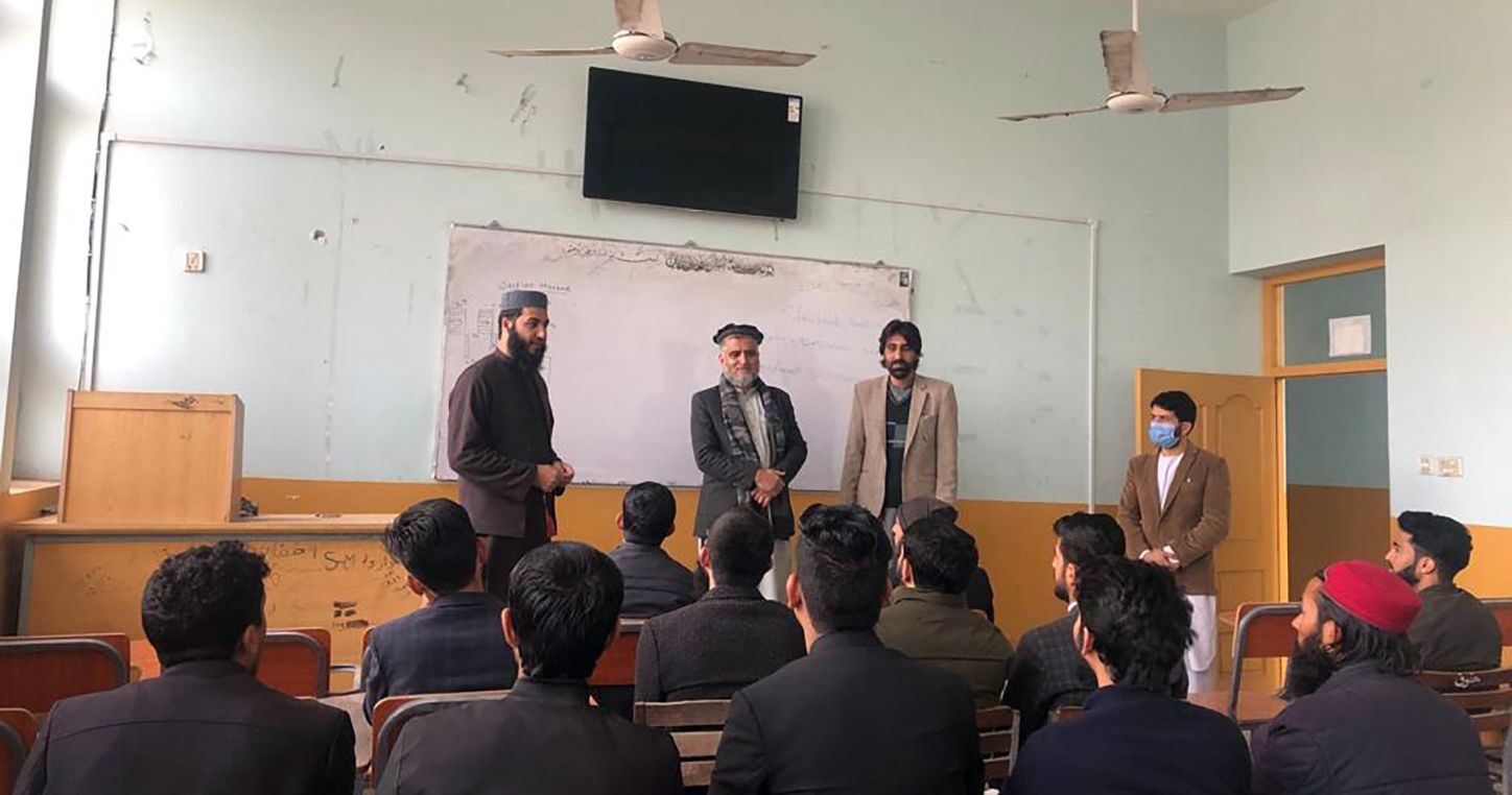 Students attend class at Nangarhar University in Jalalabad, Afghanistan (Credit: University Media Center via AP)