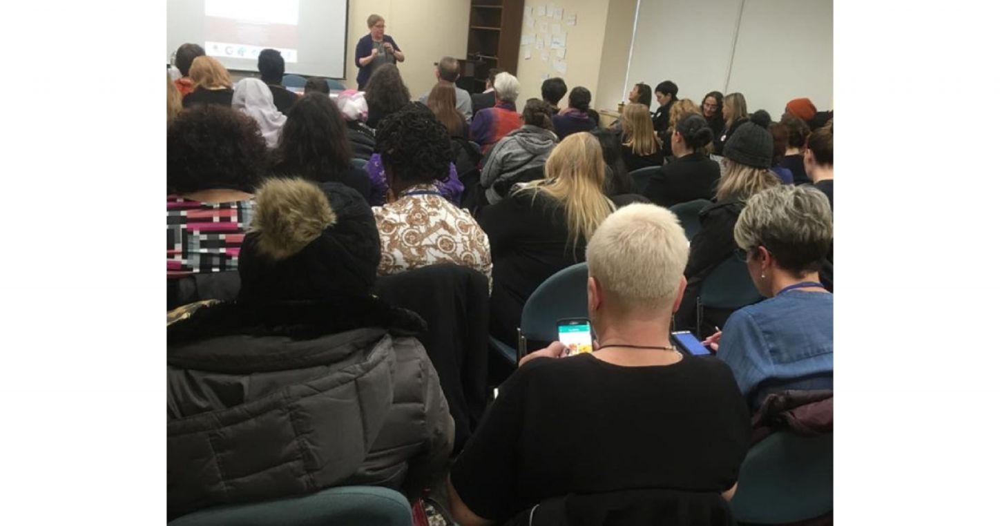 Participants to the global union federations' event at UNCSW63.