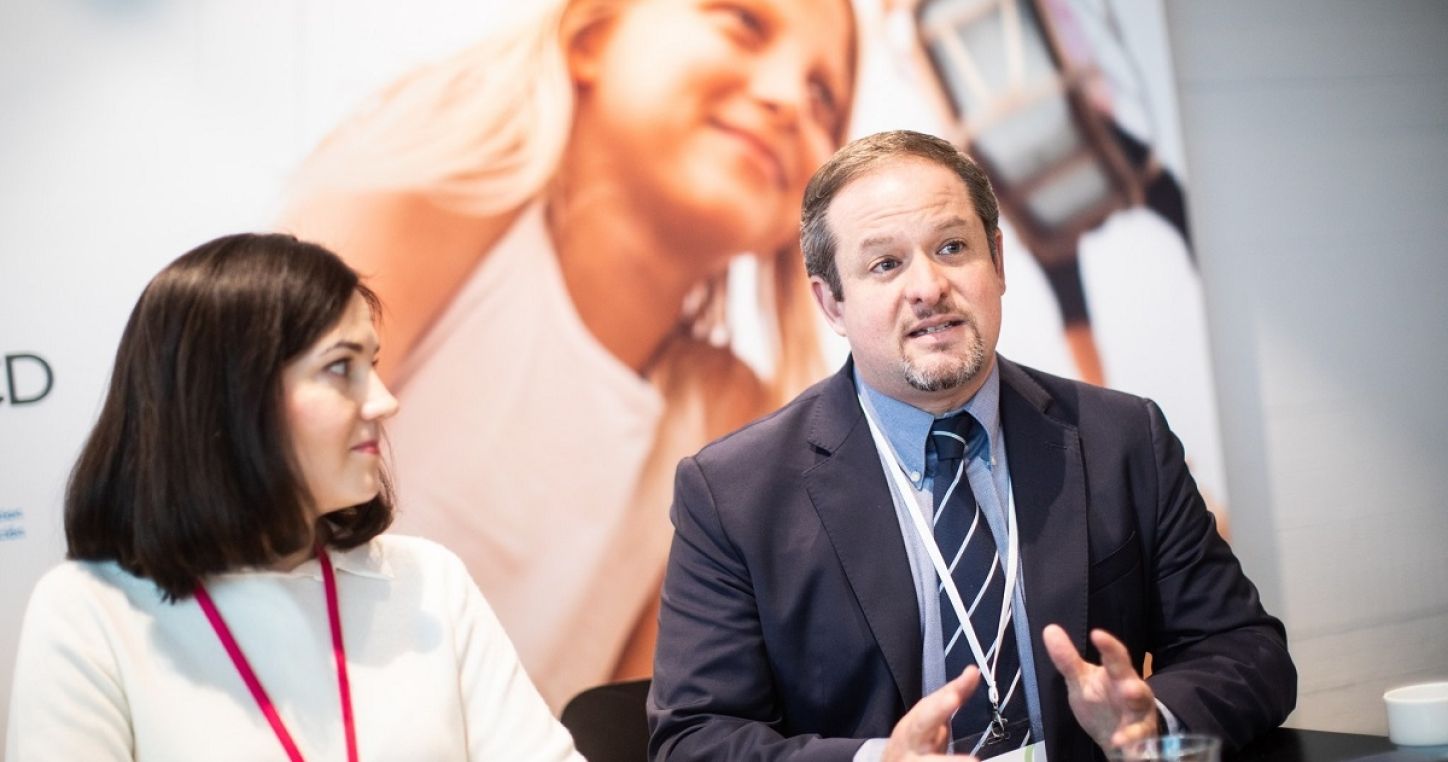 EI General Secretary David Edwards speaking at the 2019 ISTP press conference.