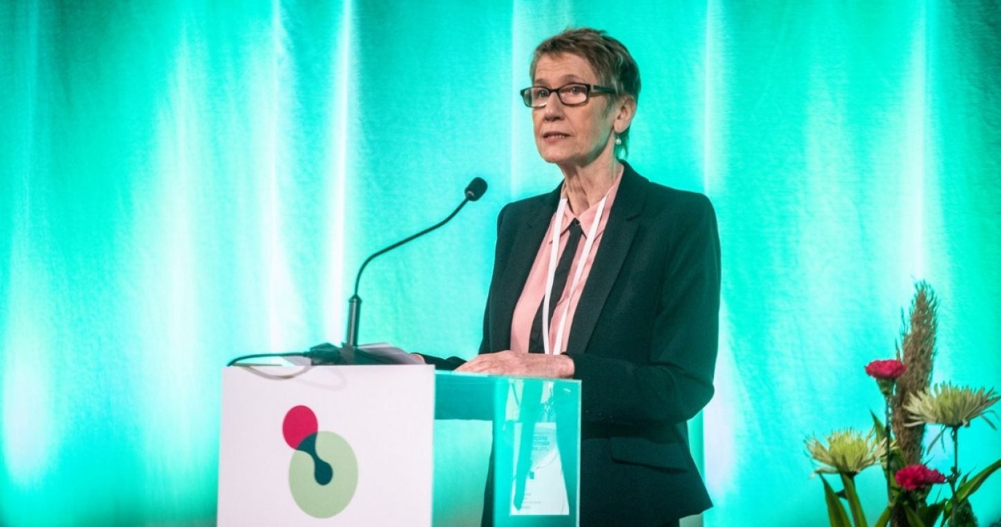 EI President Susan Hopgood addressing the 2019 ISTP in Helsinki, Finland.